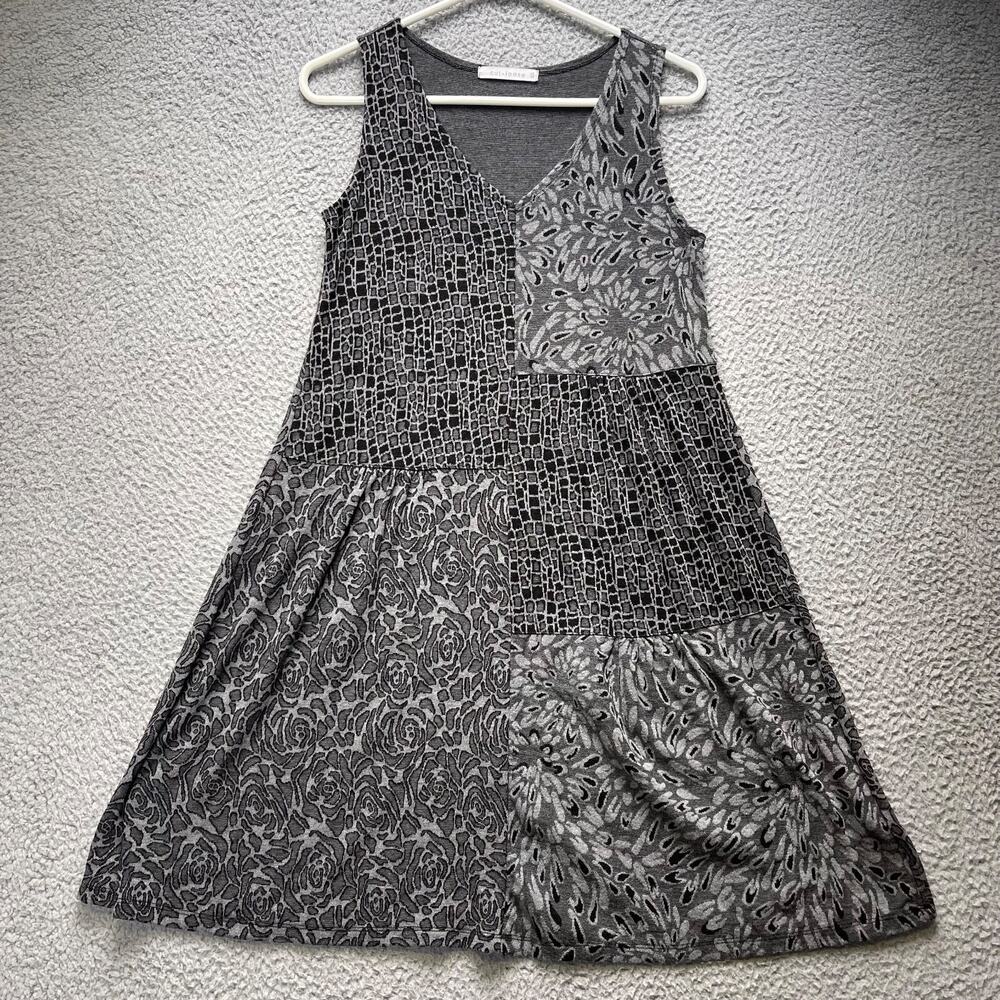 Cut Loose Dress Womens XS V Neck Gray Sleeveless Patchwork Style